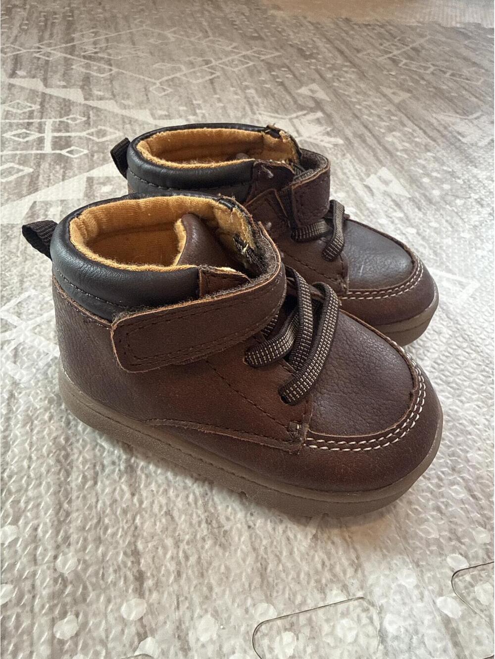 Carter's Baby Brown Booties with Velcro Strap
